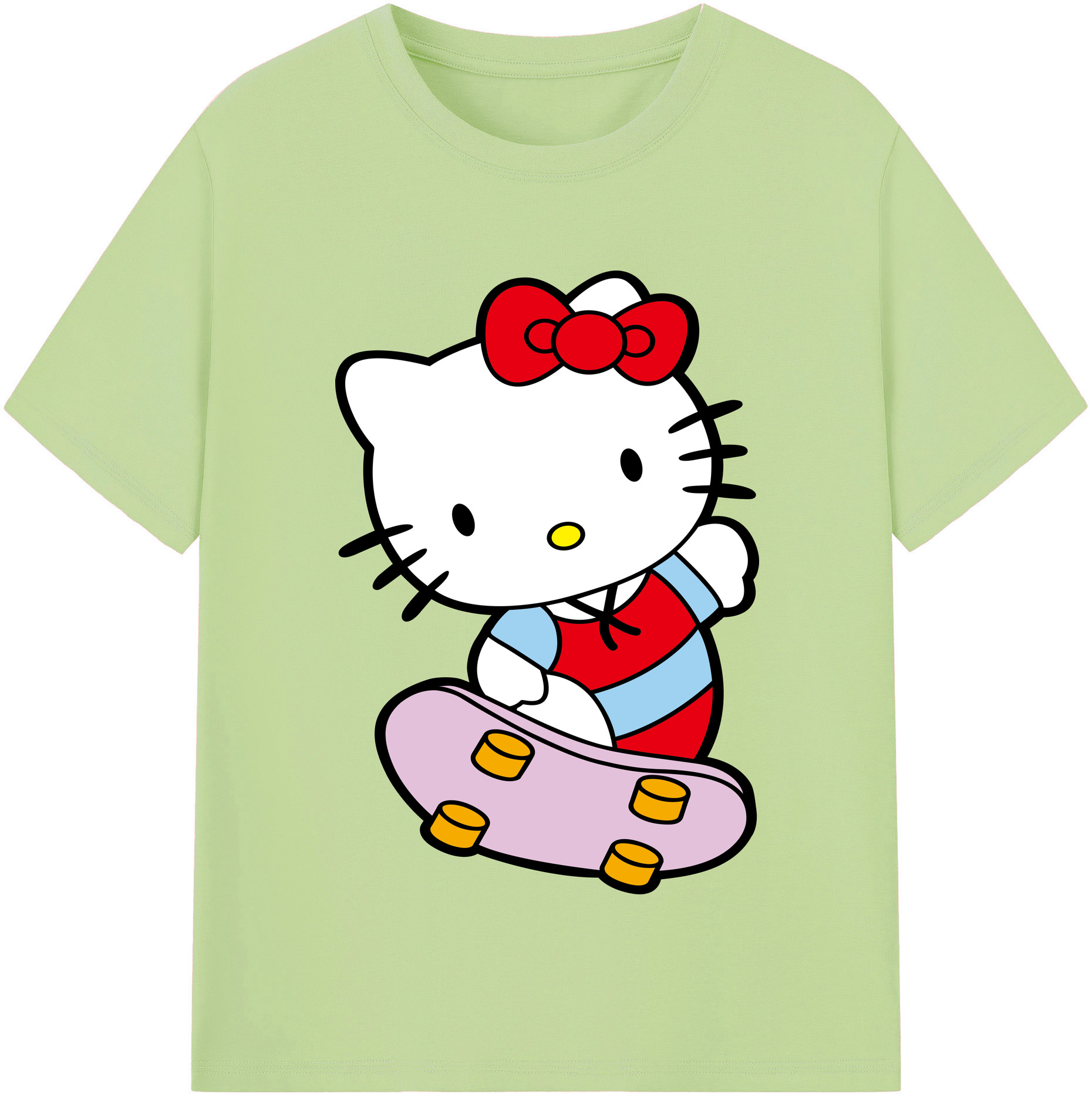 （画像用） Hello Kitty ハローキティ 綿100％半袖Tシャツ（フロントプリント）